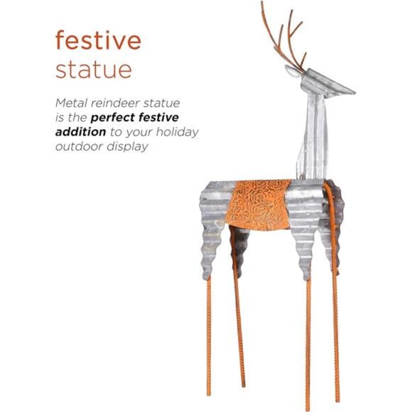 Alpine Sheet Metal Reindeer, Outdoor Festive Decoration 30 - Picture 6 of 6